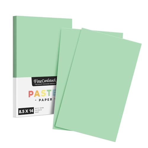 Green Pastel Colored Paper - Perfect for Documents, Invitations, Posters, Flyers, Menus, Arts and Crafts | 8.5" x 14" (Legal Size) | Regular 20lb Bond (75gsm) Paper - Smooth Finish | 50 Sheets - color: Pastel Green