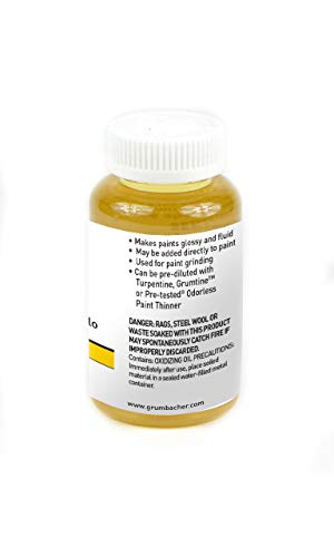 Grumbacher Linseed Medium for Oil Paintings, 8 Ounce Bottle, Yellow (558-8) - size: 8 Fl Oz (Pack of 1)