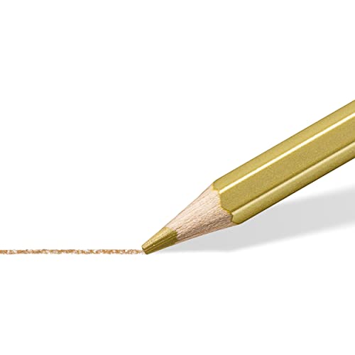 STAEDTLER 146M M12 Metallic Colouring Pencils - Assorted Colours (Tin of 12)