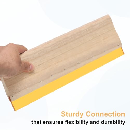HARFINGTON Screen Printing Squeegee 14 Inch 70 Durometer Polyurethane Blade Wooden Handle Ink Scraper for Screen Printing Fabric Printmaking