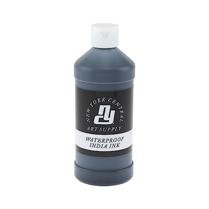 New York Central® India Ink 16oz Bottle - Make an Impact with Matte Black India Ink, Perfect for Artists, Calligraphy, Illustrations, & More! - size: 16 Fl Oz