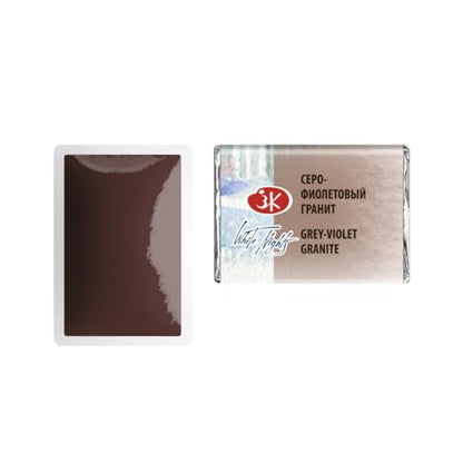 White Nights Extra Fine Artists Grade Professional Granulated Watercolor 2.5 ml Full Pan By Nevskaya Palitra (Grey-Violet Granite) - color: Grey-Violet Granite