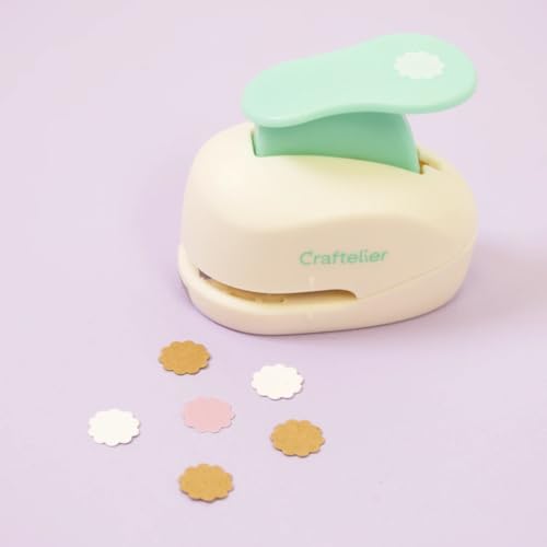 Craftelier - Scalloped Circle Punch 3/8" (0.95 cm) Diameter | Hole puncher, scrapbooking and crafts projects, lever punch, for paper and cardstock, size 1.96 x 1.18 x 1.77 in - size: Pack of 1: 3/8" Diameter