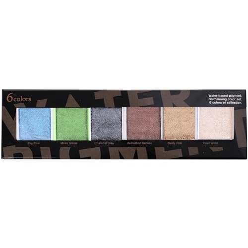 Japan keystone City Lights Metallic Watercolor Paint Set, 6 Colors | Six modern metallic colors shine on black or white paper for cards and lettering. Water-activated; no reusable case or brush. - color: City Lights