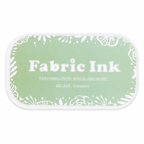 MECCANIXITY Ink Pads for Stamps, 3.7x2.2 Inch Fabric Ink Pad for Cloth, Wood, Paper, Fingerprint, DIY Card Making, Lake Green - color: Lake Green