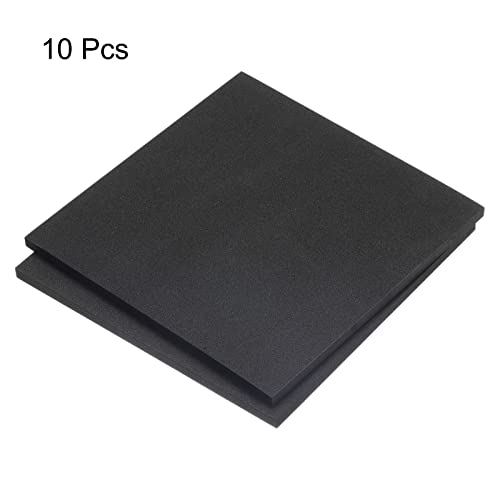 uxcell EVA Foam Sheets Black 9.6 Inch x 9.6 Inch 10mm Thickness for Crafts DIY Pack of 10