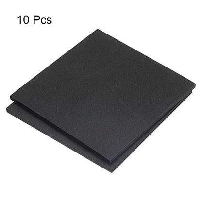 uxcell EVA Foam Sheets Black 9.6 Inch x 9.6 Inch 10mm Thickness for Crafts DIY Pack of 10