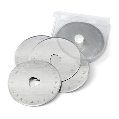 10pack Rotary Cutter Blades for Fabric, 45mm/1.77inch Circle Edge Rotary Replacement Blades with Plastic Box Rotary Knife Quilting Supplies for Arts Crafts Scrapbooking Sewing Cutting Paper - color: round edge - 10pack