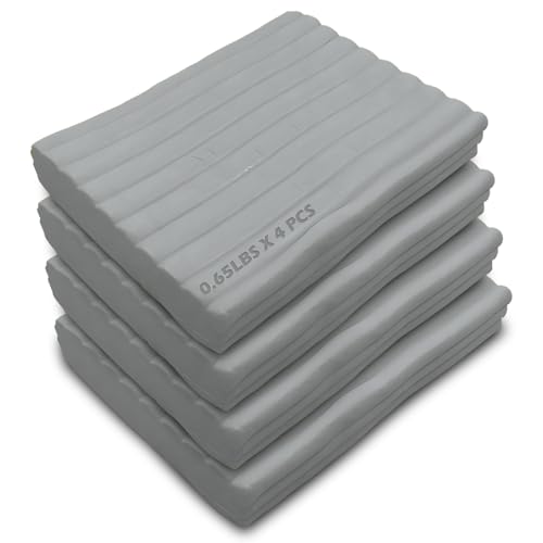 ReArt Non-Drying Oil-Based Modeling Clay 2.6 Pounds, Non Hardening Reusable Non Toxic No Bake Professional Oil Base Sculpting Clay (Gray) - color: Gray