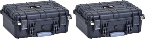 MEIJIA All Weather IP67 Waterproof Hard Camera Case,Hard Protective Case,Hard Case with Customizable Foam,Fit Use of Drones,Camera,Equipments,Pistols(Black,15.98x12.99x6.85inches) (Pack of 2) - color: Black, size: 15.98x12.99x6.85inches (Pack of 2)