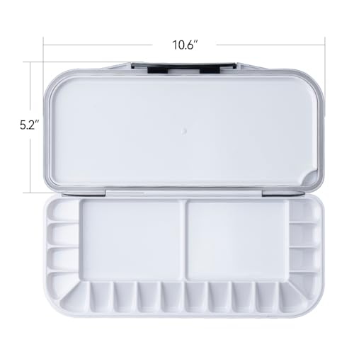 Transon Watercolor Palette Folding with Lid 18wells 2 Mixing Areas and 1 Large Mixing Tray Also for Gouache Acrylic Paint Palette Pink Color - color: Pink