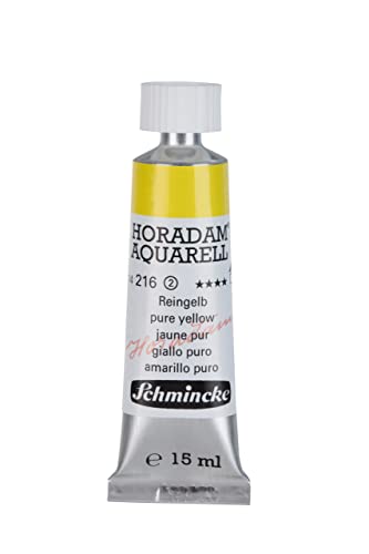 Schmincke - HORADAM® AQUARELL - finest artists' watercolours, Pure Yellow - 15ml - color: 216 pure yellow, size: 0.5 Fl Oz (Pack of 1)