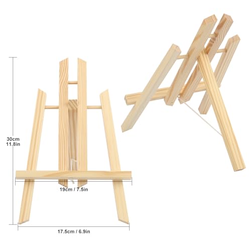 Yiksonyo 6 Pack 12 Inch Wooden Easel, Tabletop Wood Easels Stand, Wooden Easel for Painting, Art, and Crafts - size: 6 Pack 12 Inch
