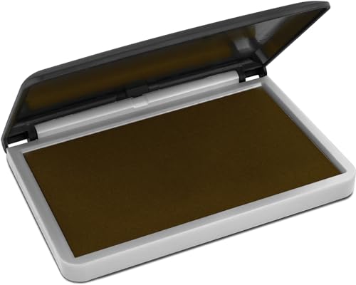 MaxMark Large Brown Stamp Pad - 2-3/4" by 4-1/4" - Premium Quality Felt Pad - color: Brown, size: 2-3/4" by 4-1/4"