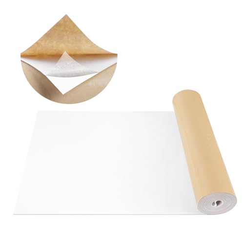 FONUNO Neoprene Foam Padding with Adhesive Closed Cell Foam, White | Self Adhesive Foam Sheets Neoprene Foam Roll Padding for Gaskets Liner Crafts DIY, 12" Wide x 118" Long x 1/16" Thick - color: White, size: 12" Wide x 118" Long x 1/16" Thick