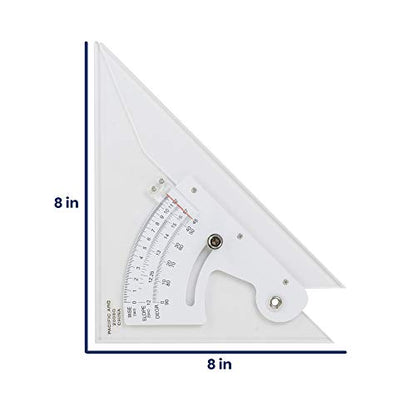 Pacific Arc Adjustable 8 Inch Triangle Plain Edge for Drafting, Architect, Engineer - style: 8 inch