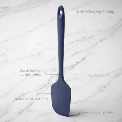 600ºF Heat Resistant Large Baking Silicone Spatula, Midnight Blue | 11.34in High Heat Food Safe Flexible Kitchen Silicone Scraper for Cooking Mixing Scraping Stirring Nonstick Cookware Pan Bowl - color: Midnight Blue, size: 11.34in - Large Spatula