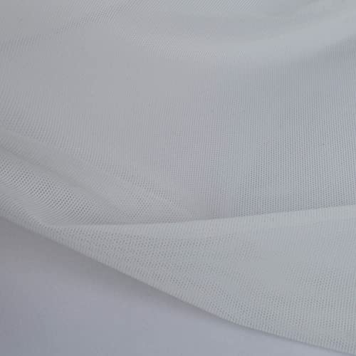 Superfine 4-Way Stretch Net Fabric Nylon Spandex Power Mesh, Pre-Cut 5 Yards Long 60" Wide, Lightweight Sheer (Off White) - color: Off White