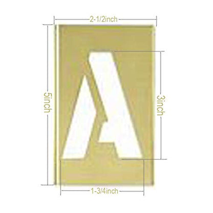 Deezio Brass Letter Number Stencils 3 Inch Interlocking Alphabet Stencils - 46 Piece Set - size: 3inch(46piece)