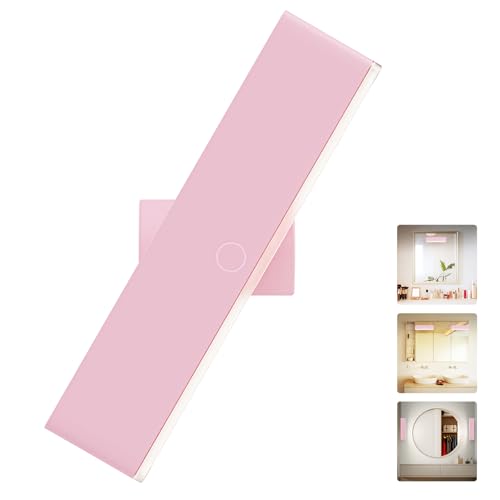 Wireless Vanity Light for Mirror - 4000mAh Rechargeable Stick On Makeup Light with CCT Modes & Dimmable Brightness, Cordless Lamp for Mirror, Vanity, Bathroom, Renter Friendly Gifts for Women - color: Pink