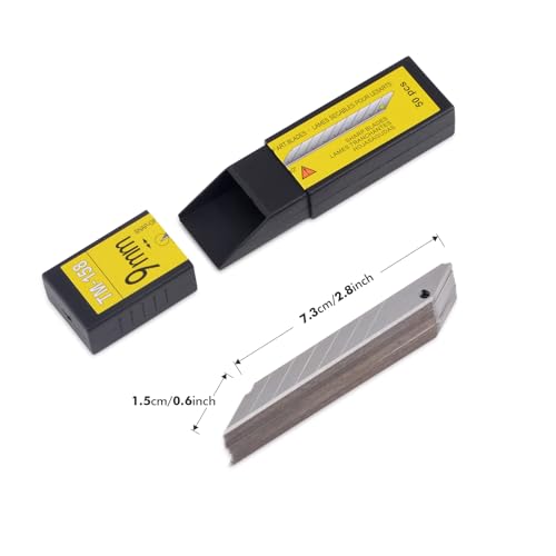 FOSHIO 30 Degree Snap Off Universal Art Knife Replacement Blades, High Hardness Carbon Steel Material, Auto Vinyl Wrap Office Cutter Craft Knife Sharp Blades, Pack of 100 - color: Black - 30 Degree Blades