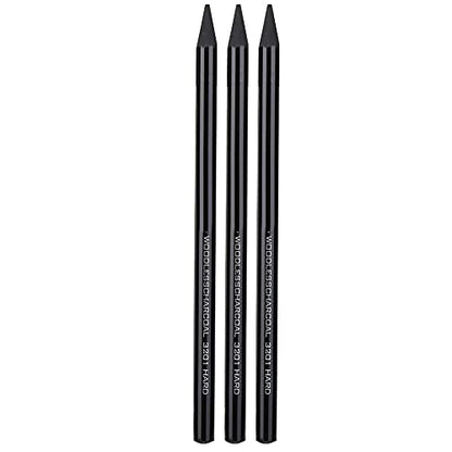 Professional Pure Carbon Sketch Pencil Set Hard Medium Soft Woodless Charcoal Drawing Pens Painting Supplies for Artists Students Teens Beginners