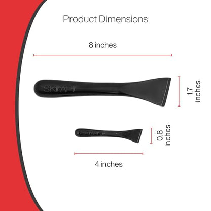 Plastic Scraper Tool, 2 Pack, Non-Scratch, 1.7 Inch Wide Blade | Long Ergonomic Handle, Heat Resistant (460F), Dishwasher Safe - Clean Ovens, Countertops, Hard Floors, Walls, and Windows