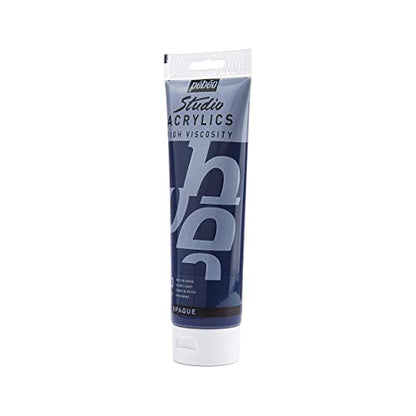 Pebeo 169-040 Studio Acrylics High Viscosity, Fine Acrylic, 250 ml - Payne's Grey - color: Payne's Grey, size: 8.45 Fl Oz (Pack of 1)