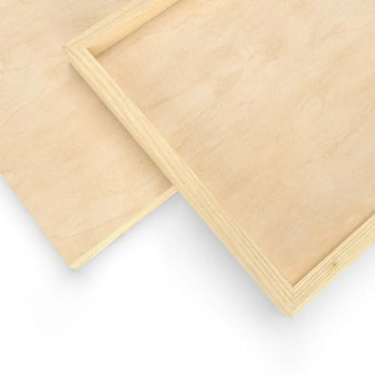 ARTEZA Wood Canvas Boards, 10 x 10 Inches, Pack of 5, Birch Wood, Wooden Panels for Acrylic and Oil Painting, Wood Burning, Crafting - size: 10x10 Inch