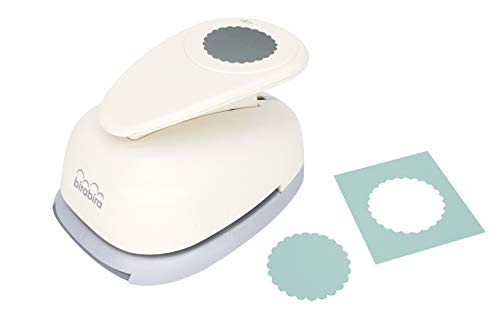 BiraBira Scalloped Circle Punch, 2.5 inch for Paper Crafting Scrapbooking | Creating Gift Tags, Making Embellishments, Additions to Handmade Cards