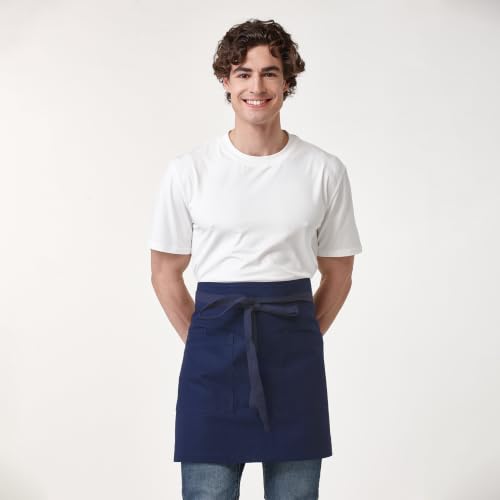 Waist Apron for Men Server Bistro Half 4251BY - color: Navy, size: 1 Pack