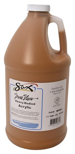 Sax Heavy Body Acrylic Paint for School and Arts and Crafts Use, Raw Sienna, 1/2 Gallon