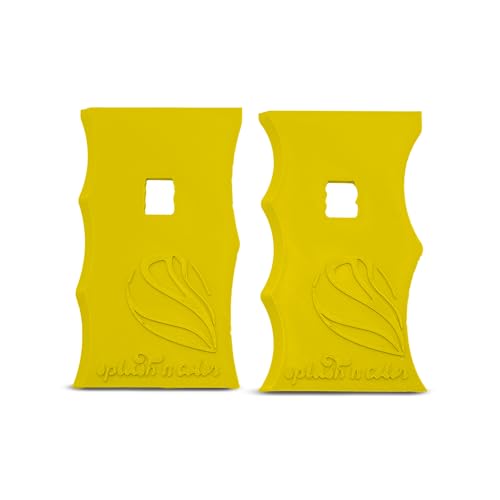 SplashNColor Pottery Ribs - ABS Clay Texture Ribs, Mud Throwing Tools, Ceramic Pottery Smoothing, Sculpting, Carving, and Trimming Tools for DIY Pottery Projects - Yellow - Set C - (2 Pack)