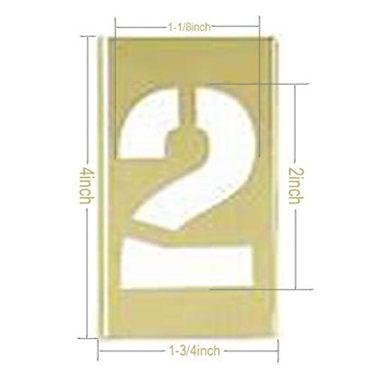 Deezio 2 Inch Brass Stencils Numbers, Brass Stencil for Paint - 15 Piece Set - size: 2inch(15piece)