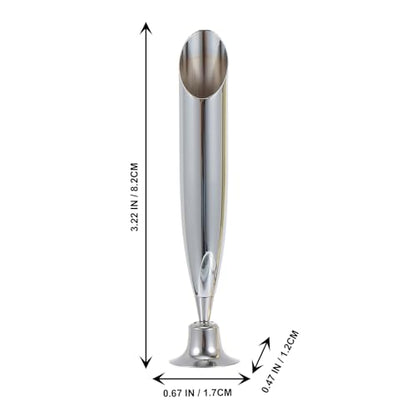 Ciieeo Single Pen Display Stand Organizer Metal Pen Holder 2pcs Metal Insertion Dip Pen Holder Pen Base Quill Fountain Desktop Pens Base - color: Silver Golden, size: 8.2x1.7x1.2cm