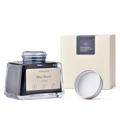 Hongdian Fountain Pen Bottled Ink Blue Black Color, 60ml Non Carbon Inkwell Bottle, Artist Calligraphy Ink - color: Blue Black