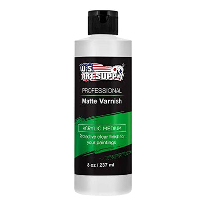 U.S. Art Supply 8 oz Matte Acrylic Varnish for Acrylic Painting - size: 8-ounces