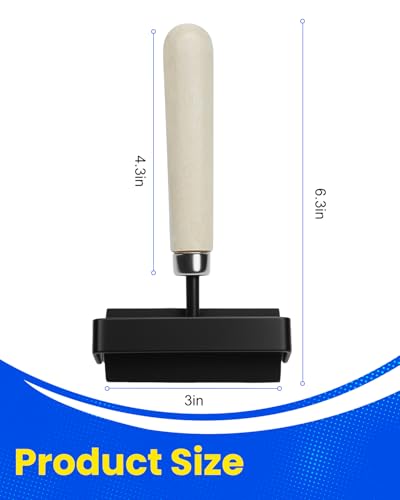 UCEC 3in Wooden Brayer Roller for Printmaking, Durable for Gluing & Crafts - color: 3 Inch-Wooden Handle