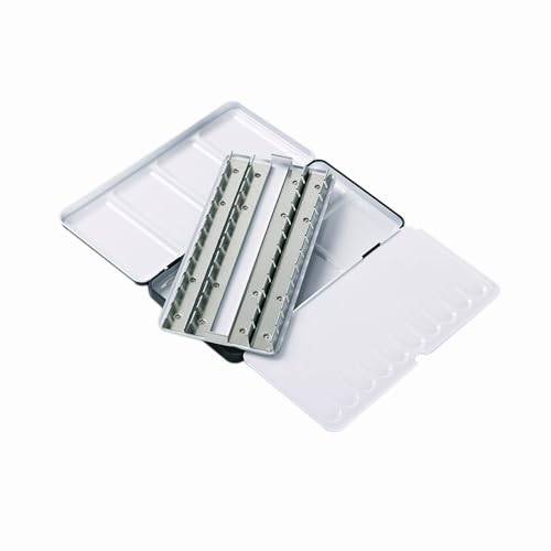 Jinberry Metal Watercolor Tin with Fold-Out Mixing Palette, Multi-Functional Empty Palette with Pans Paint Tray for Plein Air, Indoor and Studio Painting - style: L no pans