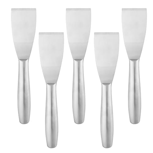 5 Pack 2 Inch Putty Knife Scraper, Putty Knife Set, Stainless Steel Putty Knife, Wallpaper Scraper Paint Scraper Tool for Spreading Drywall Spackle, Plasterboard Mud, Scraping Paint, by GENHAKON.
