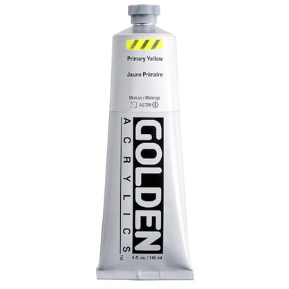 GOLDEN Heavy Body Acrylics, Primary Yellow, 5 fl. oz. Tube, Professional Acrylic Paint, Semi-Transparent