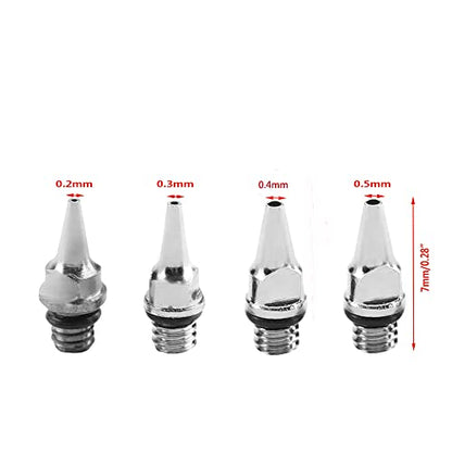 0.2mm, 0.3mm, 0.4mm,0.5mm Airbrush Nozzles Needles and Cleaning Kit | Airbrush Nozzles and Needles Replacement Parts with 11 in 1 Airbrush Cleaning Repair Tool for Airbrush Gun - size: 0.2mm, 0.3mm, 0.4mm,0.5mm /Cleaning Kit