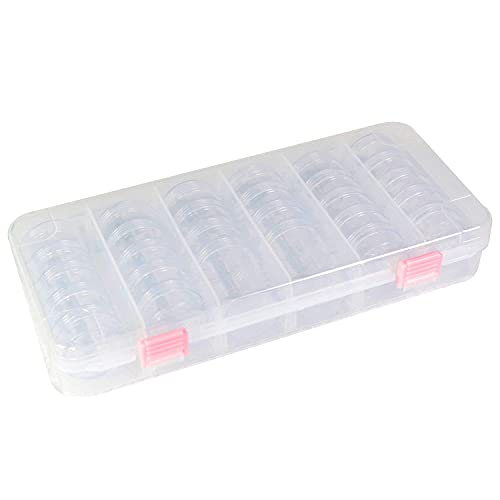 Everything Mary 28-Jar Bead Storage Organizer – Large Clear Case for Diamond Painting, Jewelry & Craft Beads – Durable Plastic Box with Screw-Top Jars for Diamond Art & Small Supplies