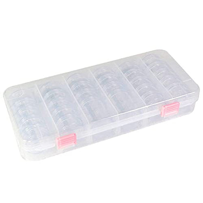 Everything Mary 28-Jar Bead Storage Organizer – Large Clear Case for Diamond Painting, Jewelry & Craft Beads – Durable Plastic Box with Screw-Top Jars for Diamond Art & Small Supplies