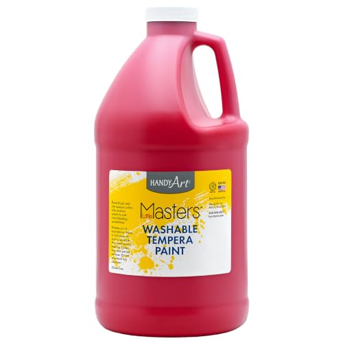 Handy Art Little Masters Washable Tempera Paint, Red, Half Gallon 64 oz - color: Red, size: 64 Fl Oz (Pack of 1)