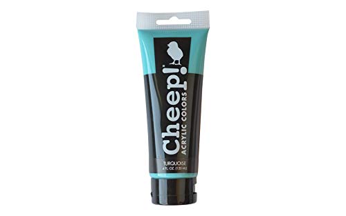Cheep! Acrylic Paints, 4 oz. Tube - Turquoise, Perfect for Artists - Quality Acrylic Paint Heavy Body Paint Artist and Student - color: Turquoise
