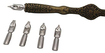 Gullor Calligraphy Pens Set - Dip Pen Handcrafted Calligraphy Set with 18 Nibs, Bronze - color: bronze