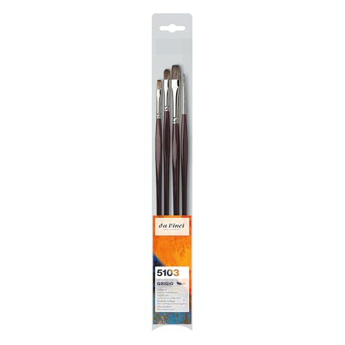 da Vinci Oil & Acrylic Series 5103 Grigio Synthetic Paint Brush Set, Multiple Sizes, 4 Brushes (Series 7195, 7495, 7795) - style: Grigio Oil Starter Set