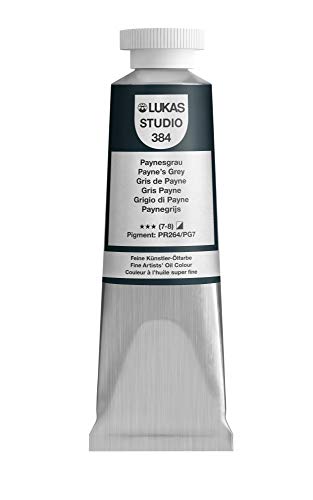 LUKAS Studio Artist Oil Color Paints - High-pigment oil paint made with natural binder for artist, painting, & more! - [Payne's Grey - 37 mL] - color: Payne's Grey, size: 1.25 Fl Oz (Pack of 1)