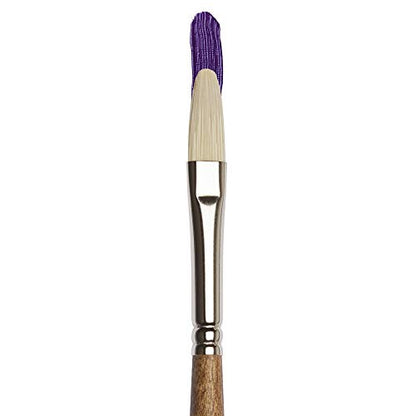 Winsor & Newton Artists' Oil Synthetic Brush, Filbert #4 | Synthetic Flagged Bristles, Excellent Color Carrying Capacity, Handmade in England, For Oil Paint - style: Filbert #4